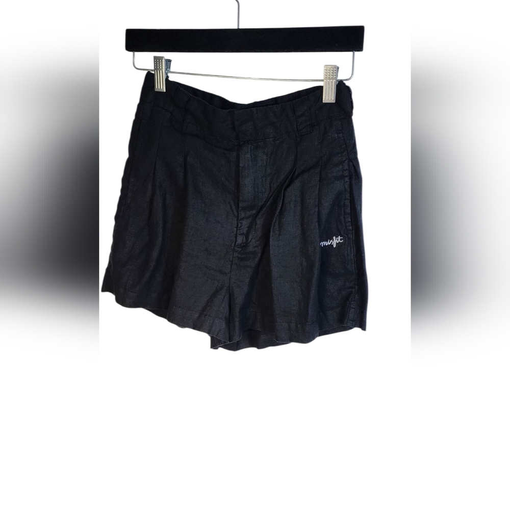 Mad Minds Black High Waist Relaxed Fit Shorts